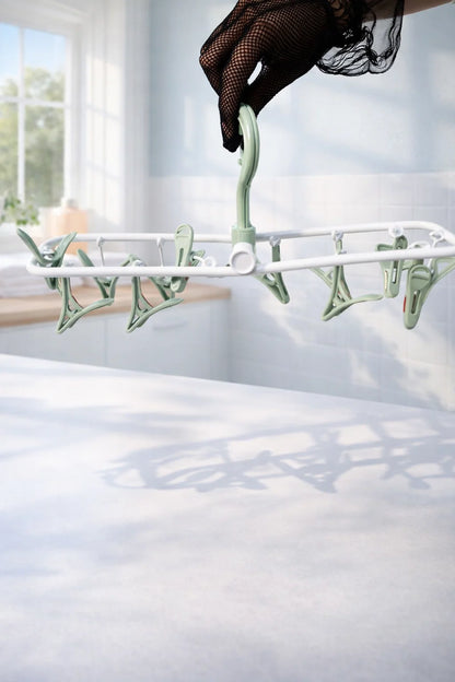 Portable Clothes Drying Hanger with Clips – Ideal for Baby Laundry