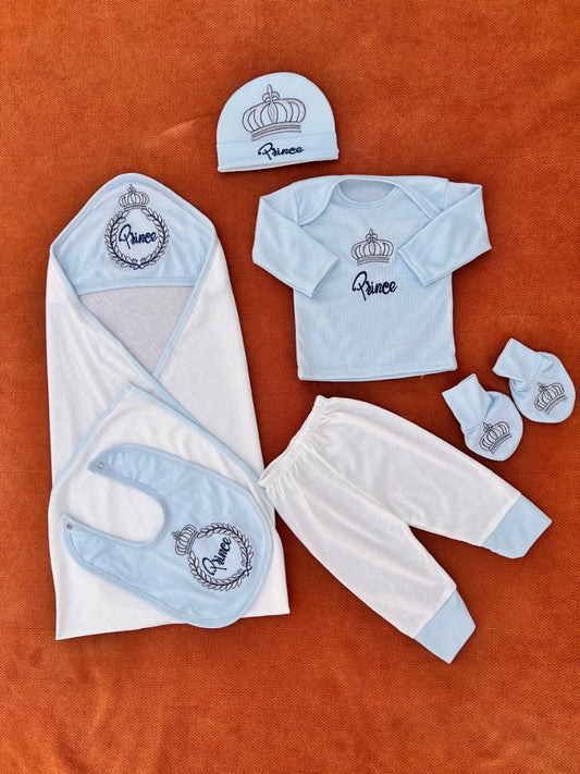 Prince Newborn Summer Starter Set – 7 Pcs Baby Clothing Set