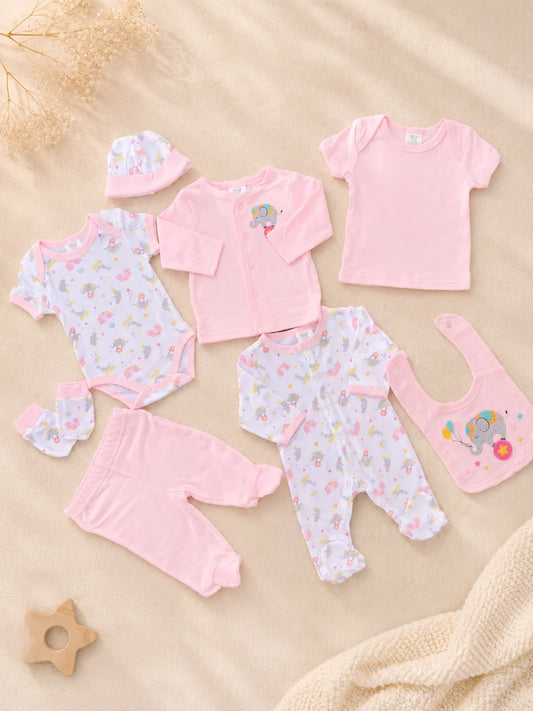 8 PCS Cotton Baby Starter Set – Soft & Comfortable Everyday Wear