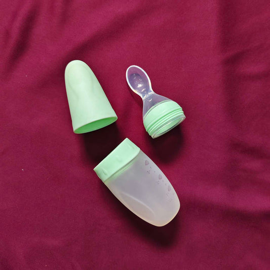 Silicon feeding spoon with silicon tip Green 1