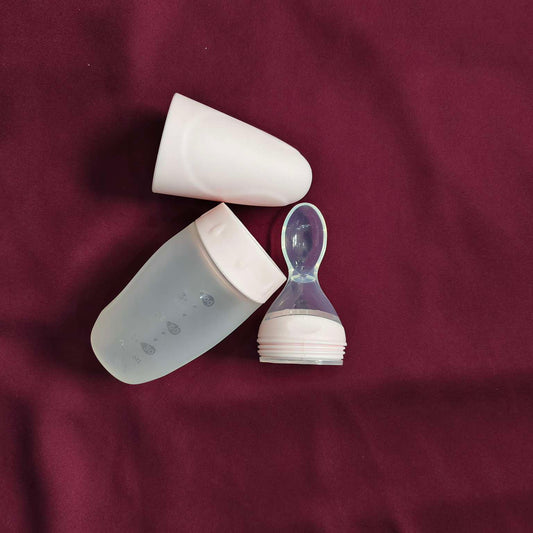 Silicon feeding spoon with silicon tip Pink 2