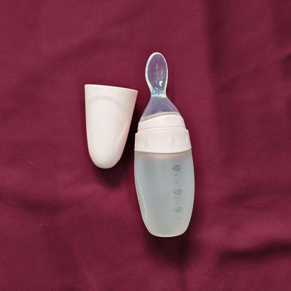Silicon feeding spoon with silicon tip Pink 2