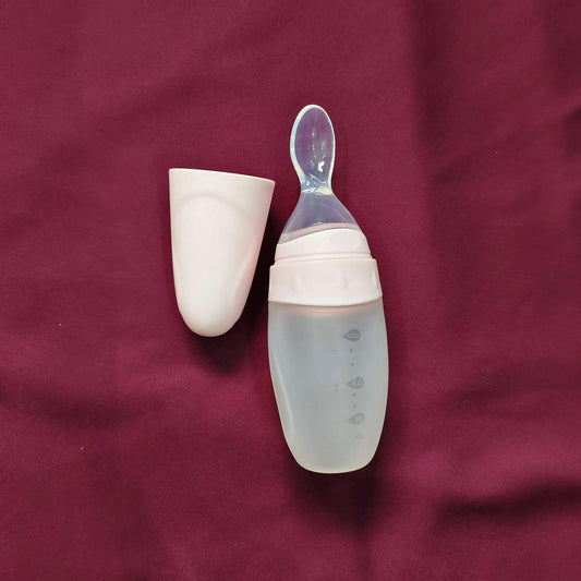 Silicon feeding spoon with silicon tip Pink 2