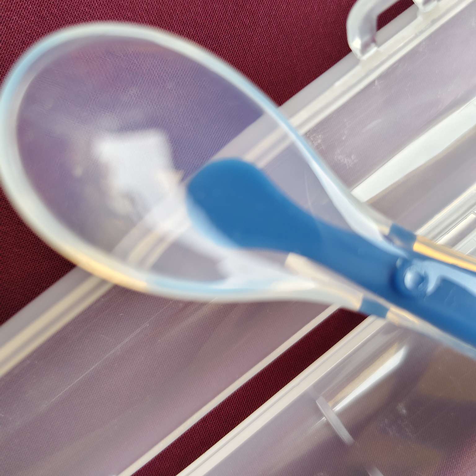 Silicon spoon with box blue1