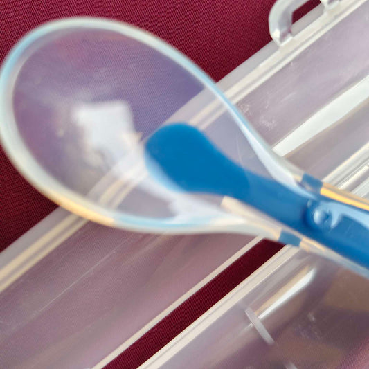 Silicon spoon with box blue1