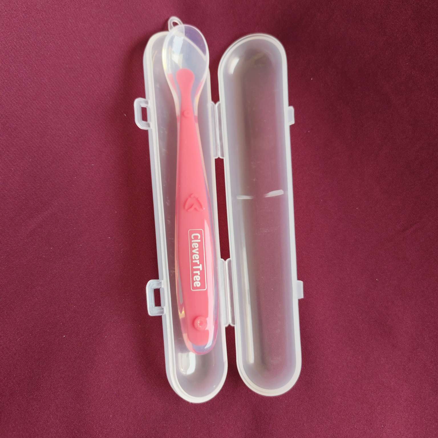 Silicon spoon with box pink3