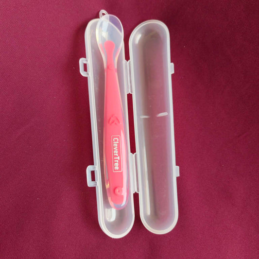 Silicon spoon with box pink3