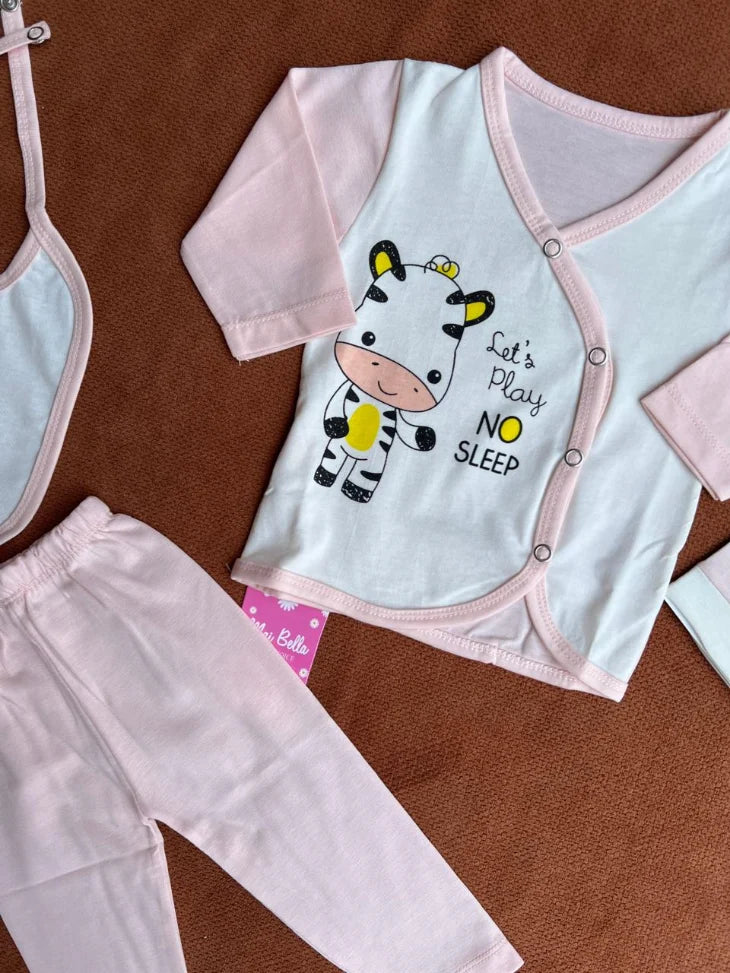 Summer Newborn Baby 4 Piece Dress Set | Soft Baby Outfit