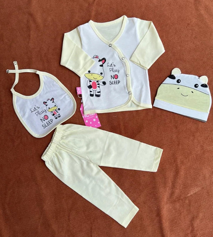 Summer Newborn Baby 4 Piece Dress Set | Soft Baby Outfit