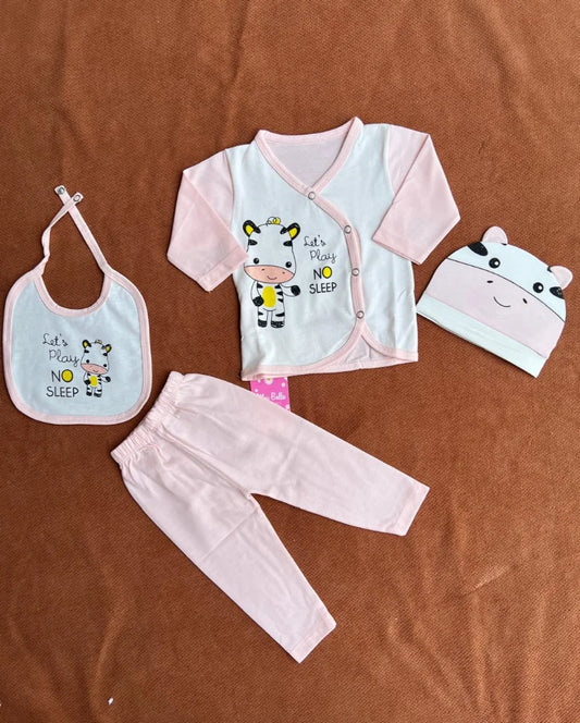 Newborn Baby 4 Piece Dress Set | Soft Baby Outfit