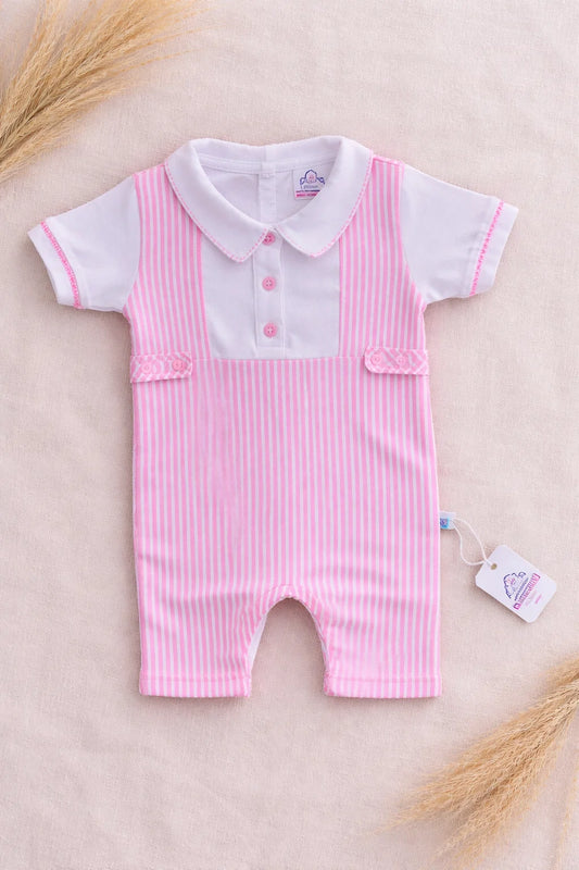 Cute Baby Summer Romper with Collar – Soft Cotton
