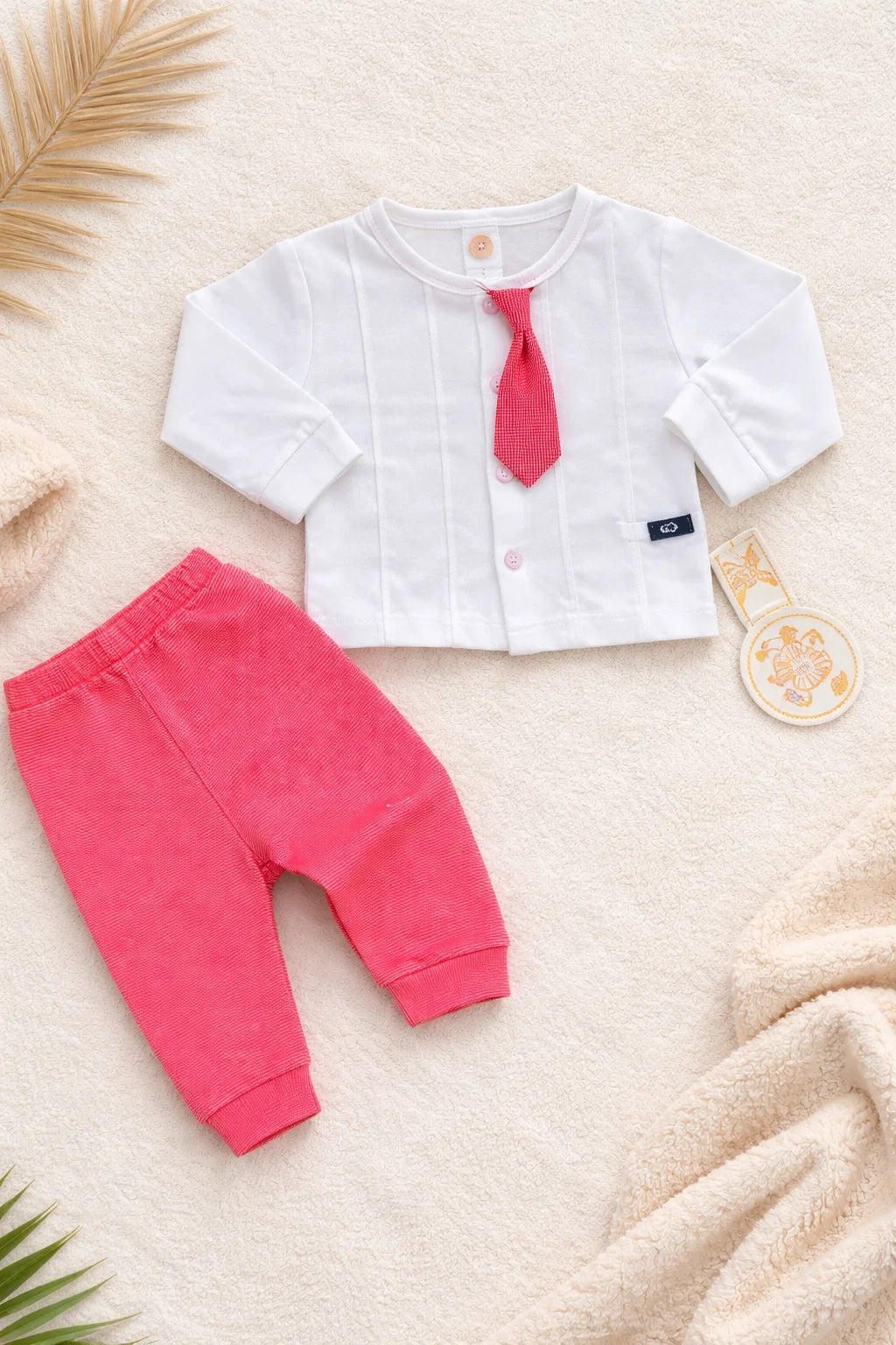 Baby Boys Summer Cotton Shirt & Trouser Set – Soft & Comfortable Outfit