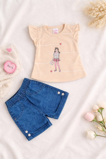 Baby Girl Summer T-Shirt & Shorts Set | Soft Cotton