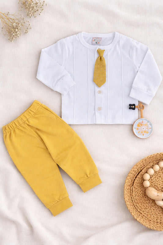 Baby Boys Summer Cotton Shirt & Trouser Set – Soft & Comfortable Outfit