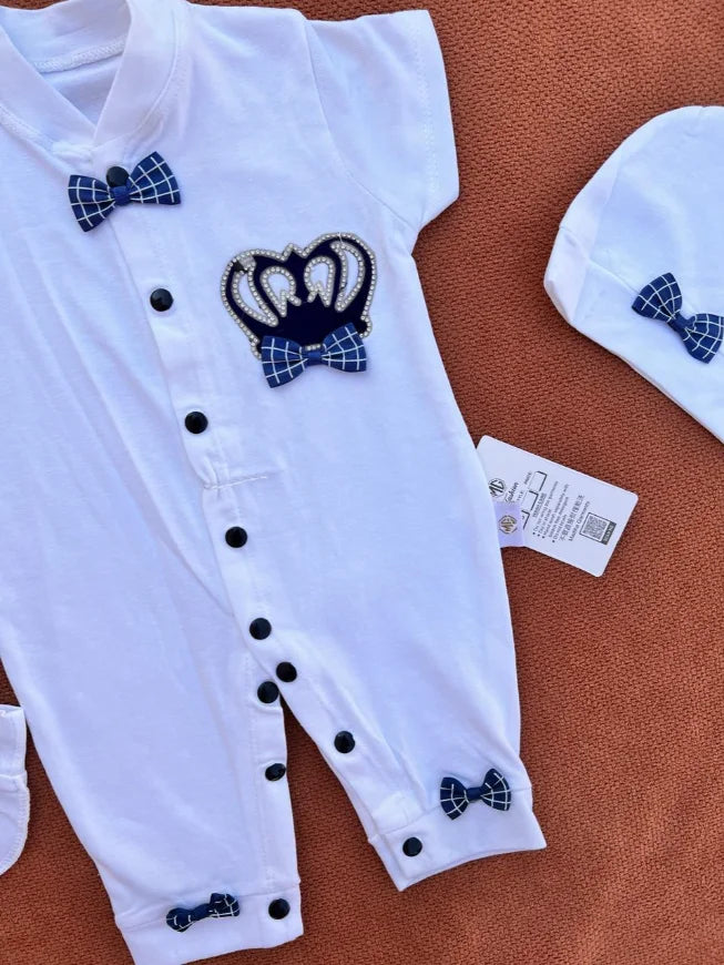 Summer Turkish Style Baby Romper with Cap and mittens