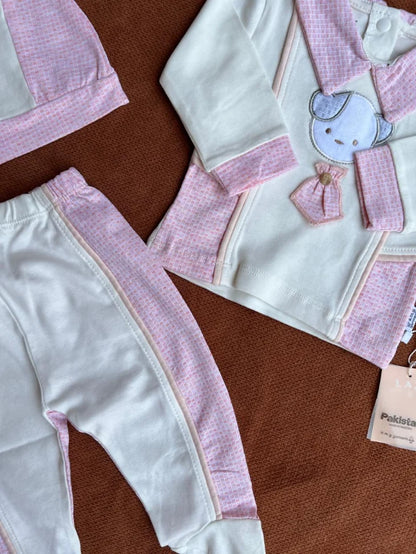 Tiny Teddy Collar Baby 3 Piece Set | Newborn Outfit