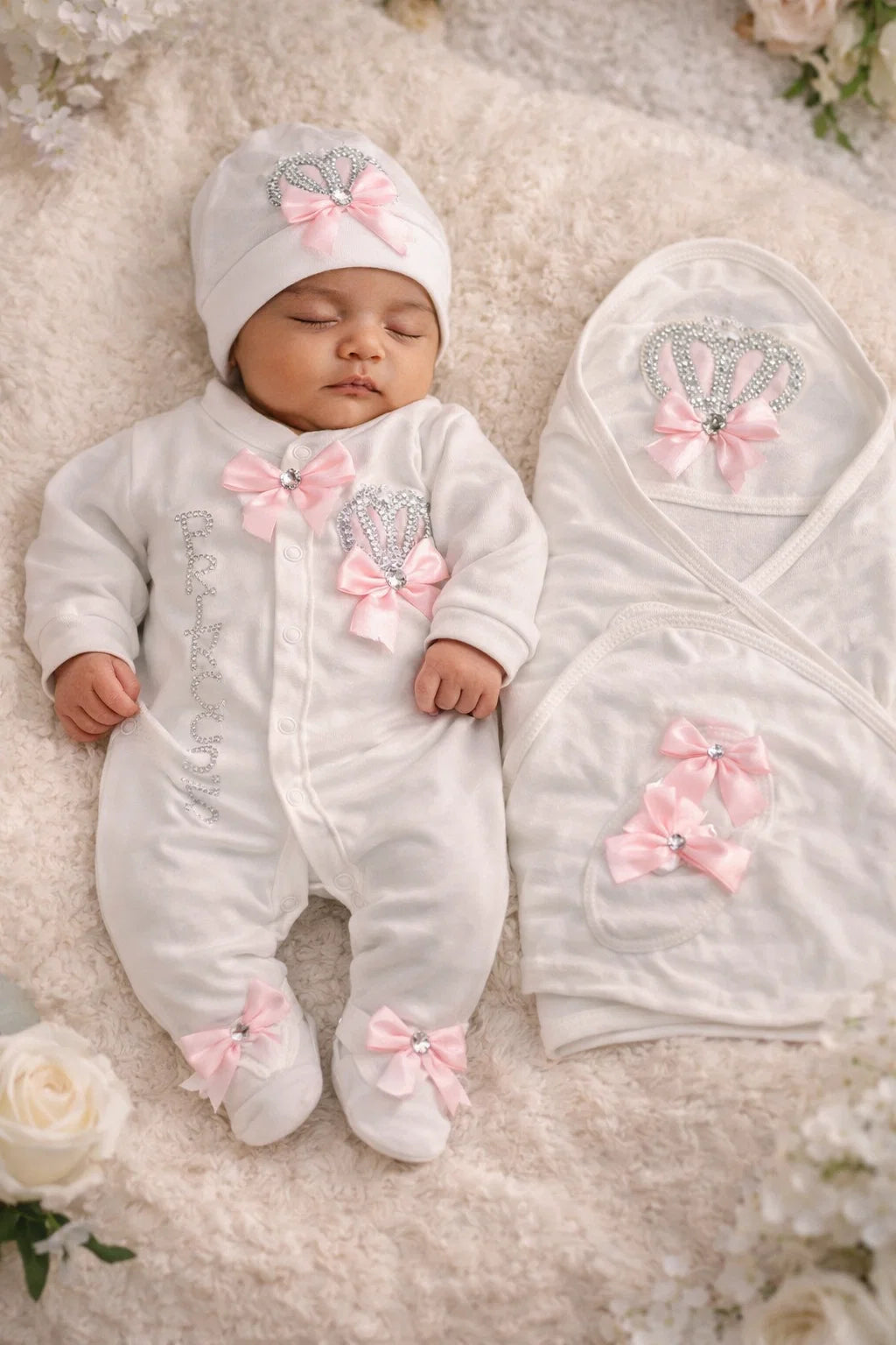 Summer 100% Cotton Turkish-Style Newborn Princess Starter Set