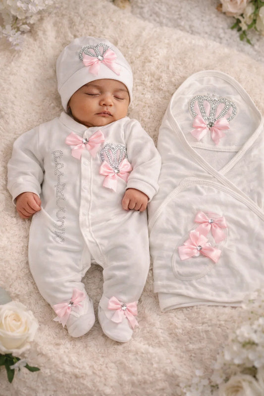 Summer 100% Cotton Turkish-Style Newborn Princess Starter Set