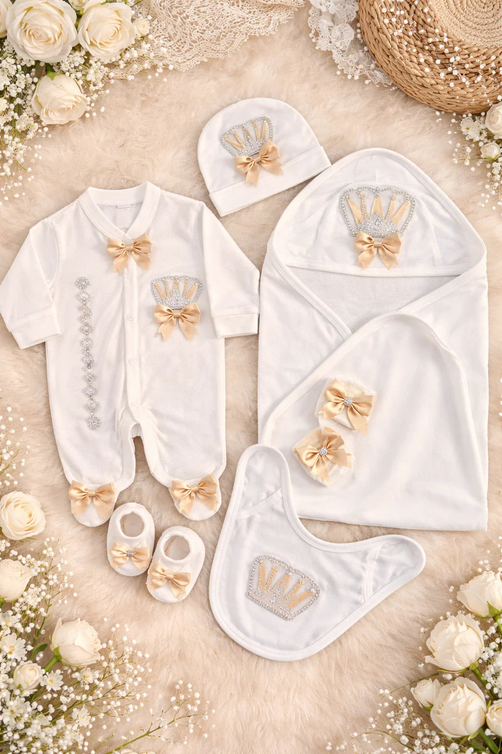 Summer 100% Cotton Turkish-Style Newborn Elegant Starter Set