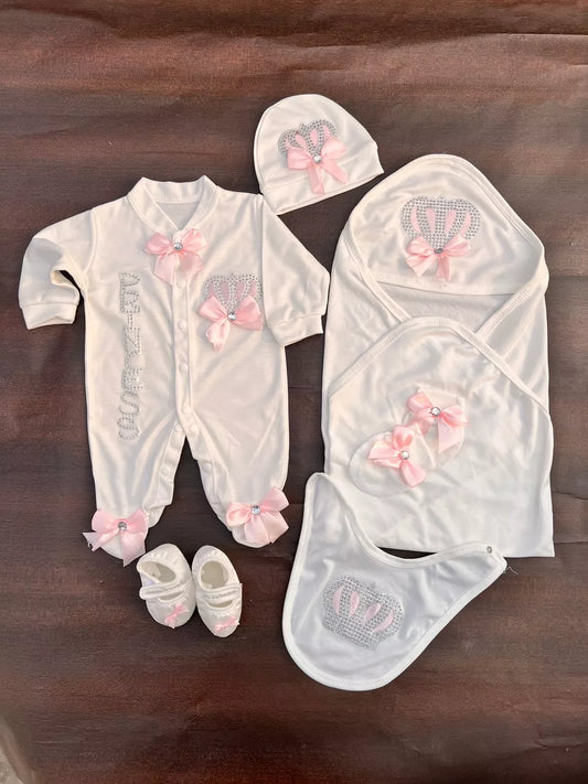Summer 100% Cotton Turkish-Style Newborn Princess Starter Set