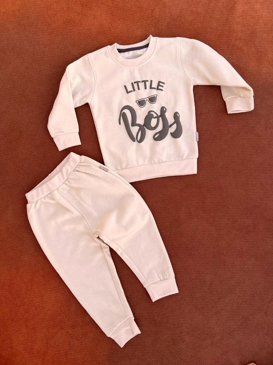 Warm Baby Winter Suit – Comfortable Outfit with Little Boss Print