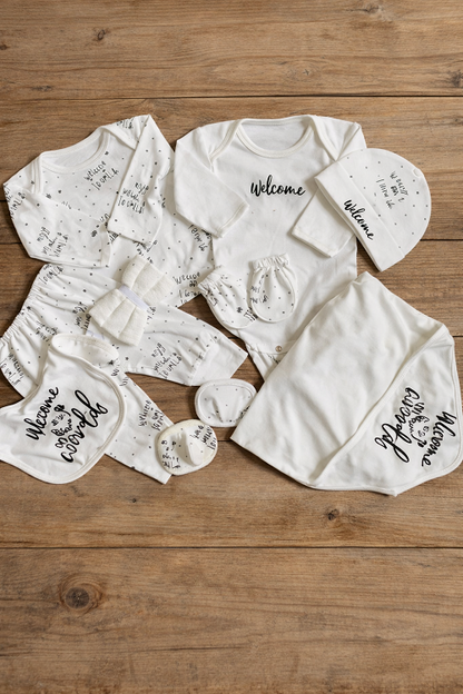 Summer 100% cotton Imported Newborn starter set "welcome to the world"
