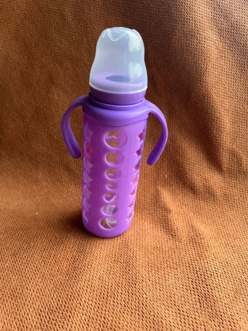 240ml Glass Baby Feeding Bottle with Handles | BPA-Free