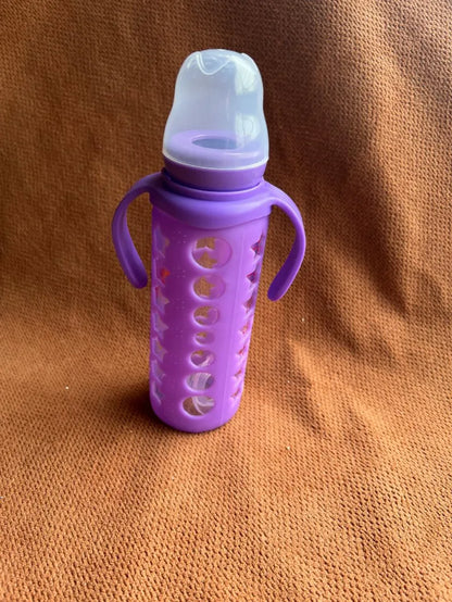 240ml Glass Baby Feeding Bottle with Handles | BPA-Free