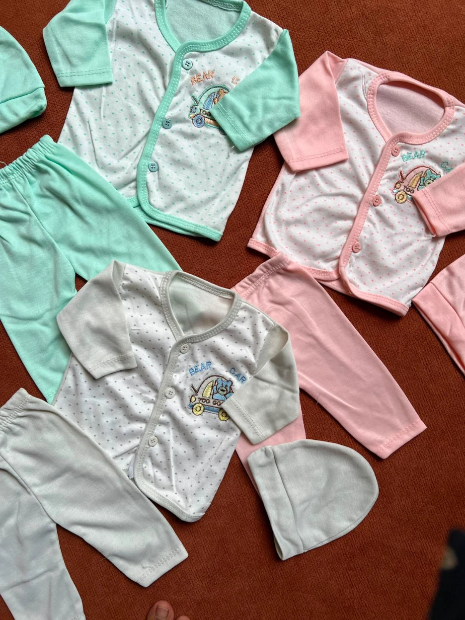 Soft Summer Pack of 3 Dresses for Newborn