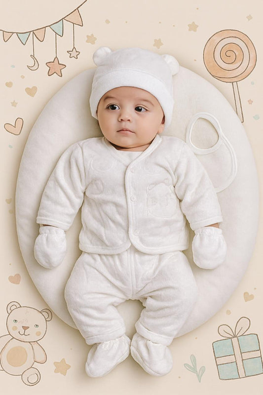 Newborn 6 Pcs Velvet Winter Starter Set – Soft & Warm