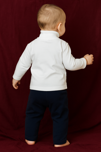 Premium Baby High Neck Shirts – Multiple Sizes  (White)