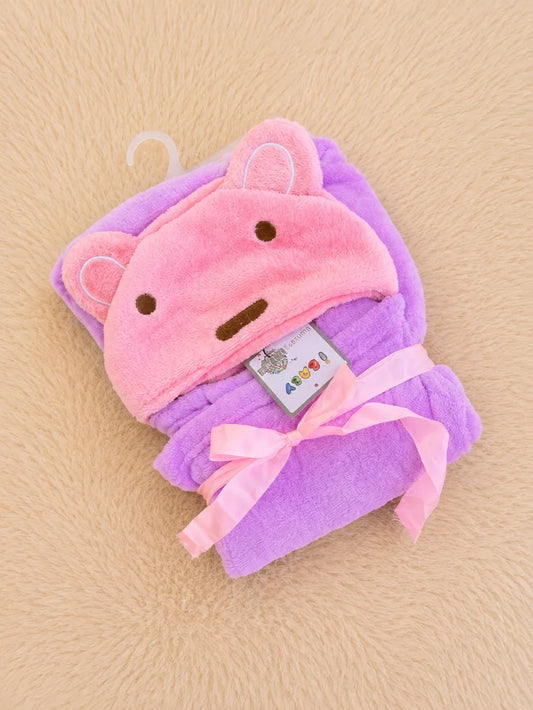 Soft Baby Hooded Blanket – Cute Cartoon Design Wrap for Newborn