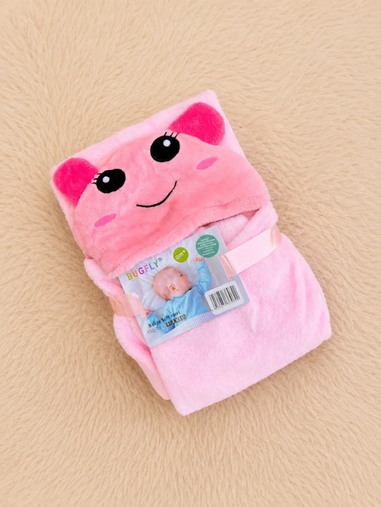 Soft Baby Hooded Blanket – Cute Cartoon Design Wrap for Newborn