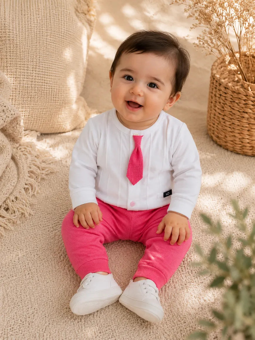 Baby Boys Summer Cotton Shirt & Trouser Set – Soft & Comfortable Outfit
