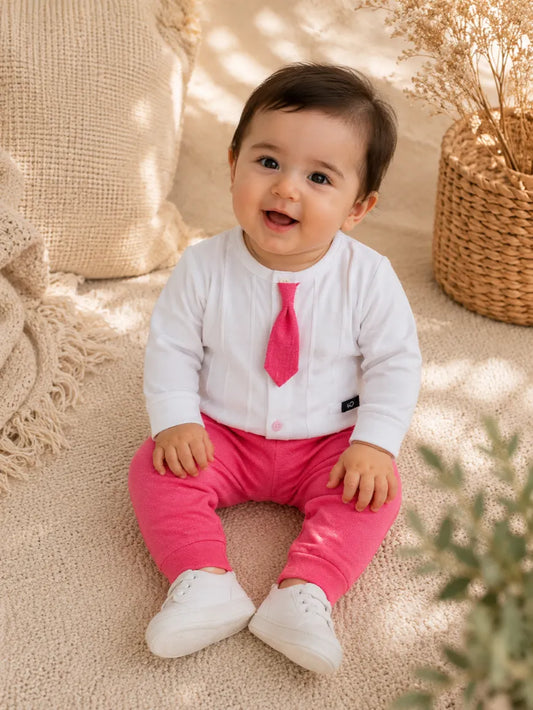 Baby Boys Summer Cotton Shirt & Trouser Set – Soft & Comfortable Outfit