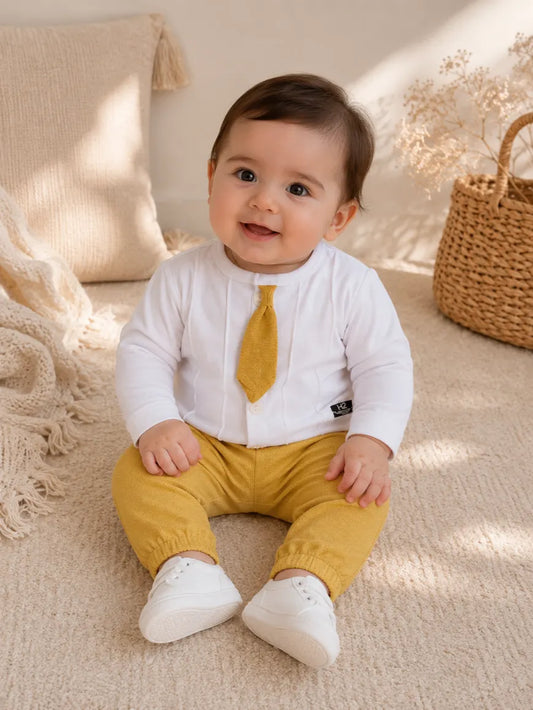Baby Boys Summer Cotton Shirt & Trouser Set – Soft & Comfortable Outfit