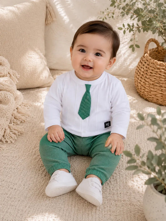 Baby Boys Summer Cotton Shirt & Trouser Set – Soft & Comfortable Outfit