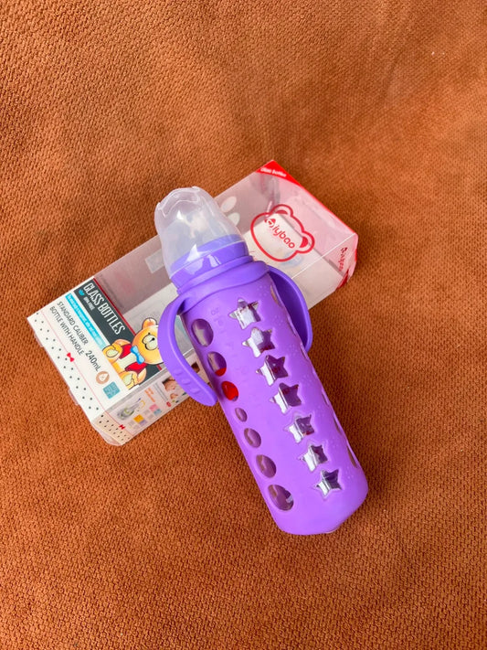 240ml Glass Baby Feeder with Handles | BPA-Free