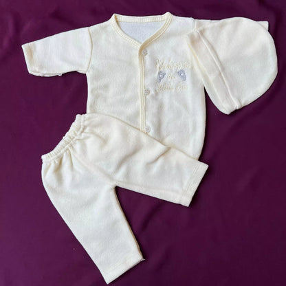 Pack of 3 Winter Jabla Dresses "Welcome to little one"
