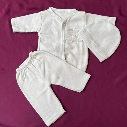 Pack of 3 Winter Jabla Dresses "Welcome to little one"