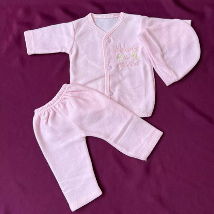 Pack of 3 Winter Jabla Dresses "Welcome to little one"