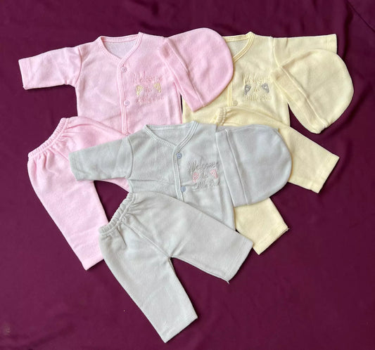 Pack of 3 Winter Jabla Dresses "Welcome to little one"