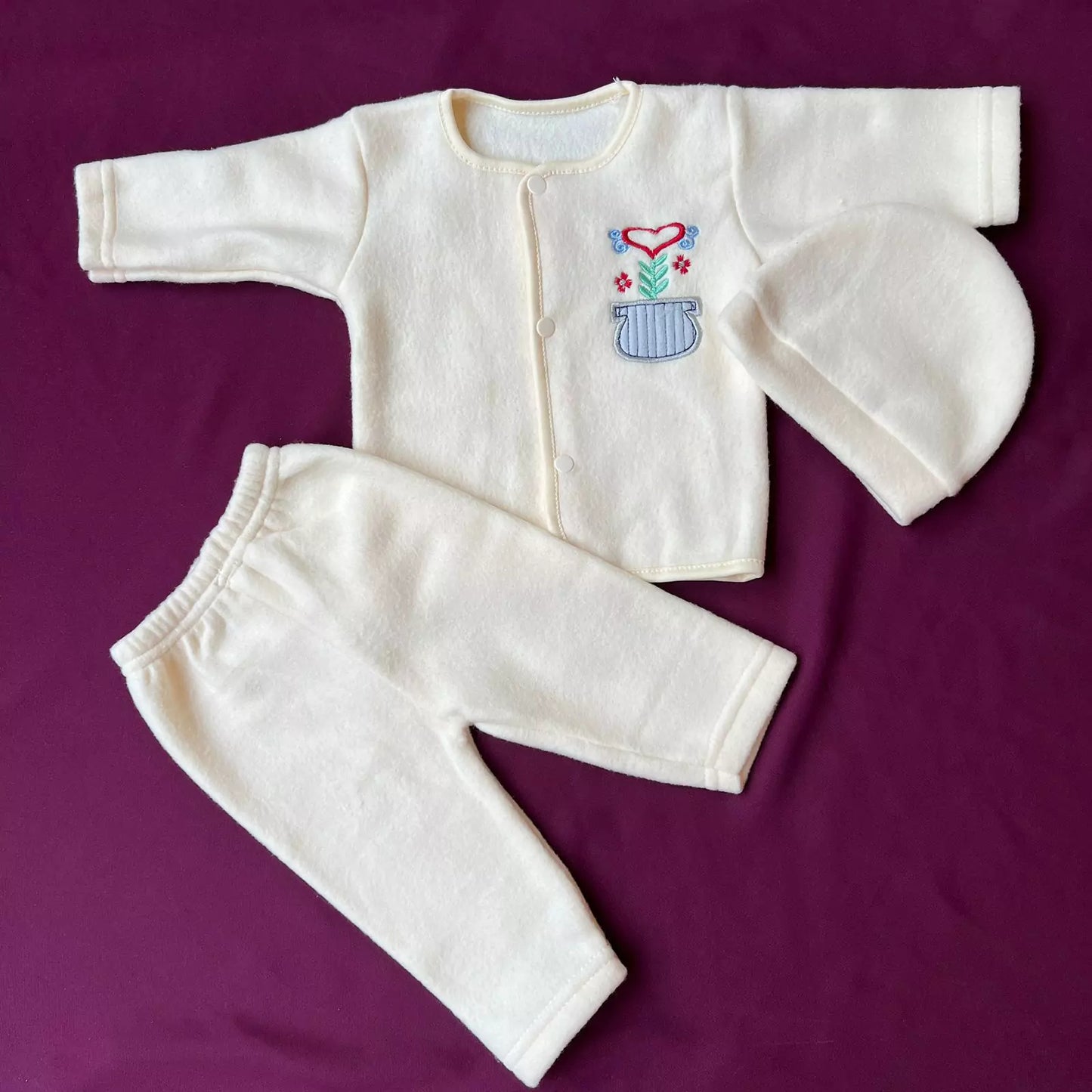 Pack of 3 Winter Jabla Dresses for Newborn Babies