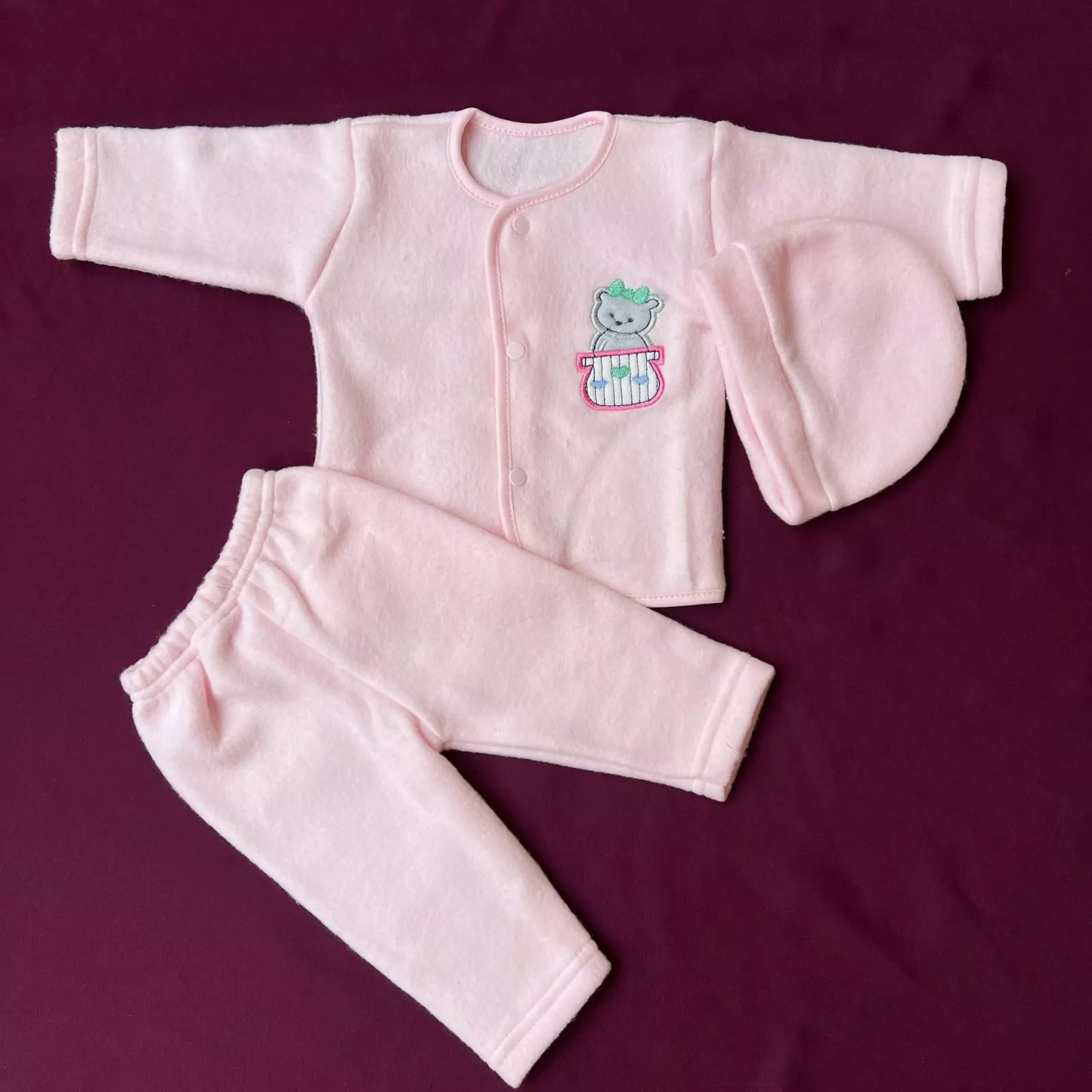 Pack of 3 Winter Jabla Dresses for Newborn Babies