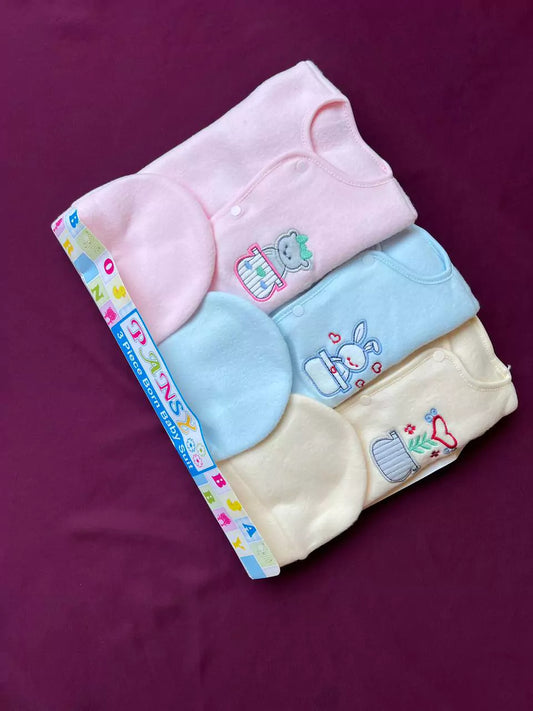 Pack of 3 Winter Jabla Dresses for Newborn Babies