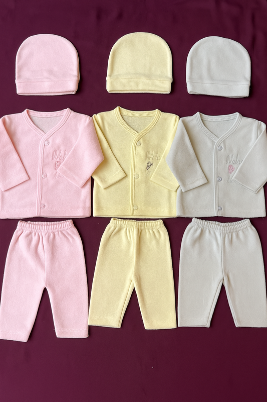 Pack of 3 Winter Jabla Dresses "Welcome to little one"