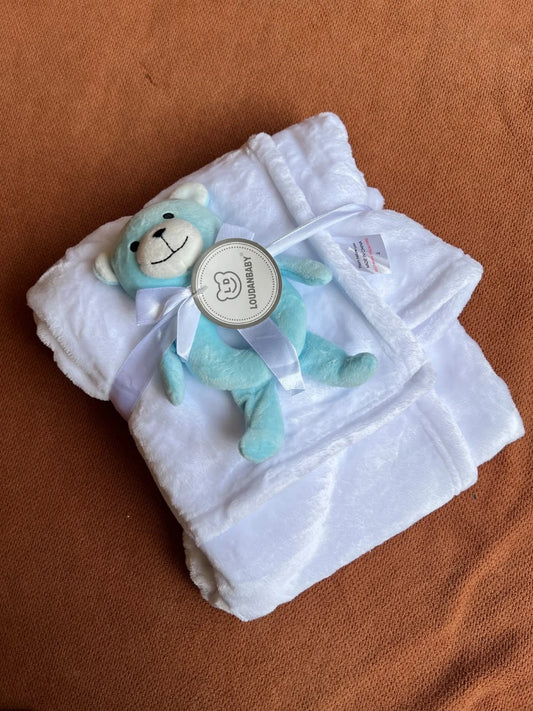 Baby Wrapping Shawl with Cute Teddy Toy - Soft & Cozy Newborn Wrap