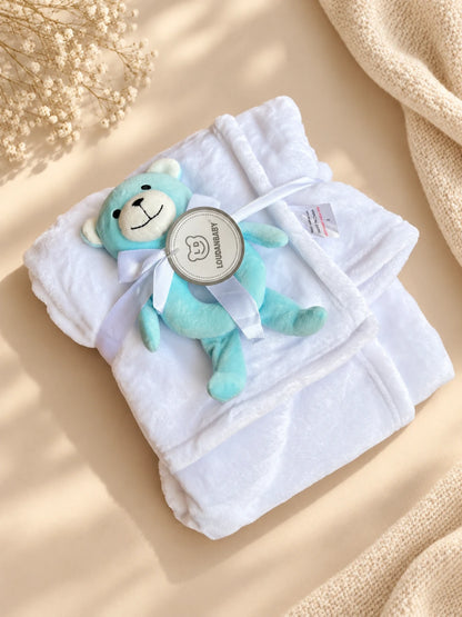 Baby Wrapping Shawl with Cute Teddy Toy - Soft & Cozy Newborn Wrap