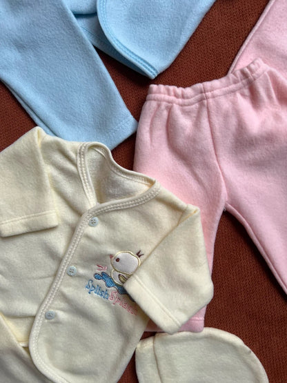 Kids Essentials Pack of 3 Newborn Winter Jabla Dresses - Soft, Warm & Comfortable