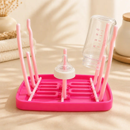 Kids Essentials Baby Bottle Drying Rack - Draining & Foldable Organizer